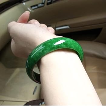Amazon | 天然ビルマ翡翠バングルブレスレット フルグリーン